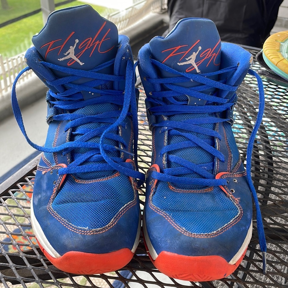 Jordan Air Flight 45 High Max Size 7 YOUTH Carmelo Anthony Blue/Orange